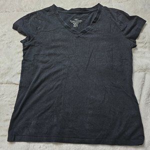 Faded Glory Black Short Sleeve V Neck T Shirt M (8-10)